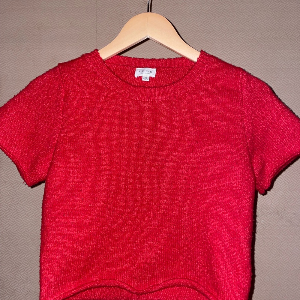 Le Lis Vibrant Red Knit Top